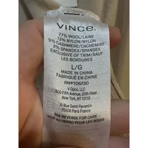 VINCE Crewneck Wool Cashmere Blend Cardigan Sweater Light Oat Size Large thumbnail 8