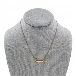 Gorjana Dainty Textured Bar Pendant Necklace 14K Gold Filled 16 Inch thumbnail 1