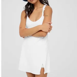 Aerie White Ruffle Strap Athletic Mini Dress thumbnail 6