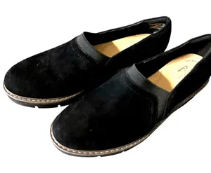 Clarks Women's Collection Airabell Mid Shoes Wedge Black Suede Size 7.5M thumbnail 1
