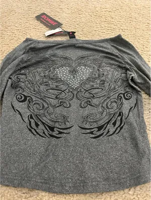 AB44 top shirt woman long sleeve gray medium size 6 thumbnail 4