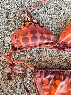 Amazon | Brown Pink Peach Polka Dot Bikini Set | L thumbnail 2