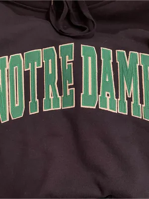 Notre Dame Sweatshirt Stadium Athletics Size M Fighting Irish Hooded Blue Green thumbnail 4
