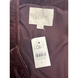 Loft Women’s Velvet Gorgeous Red Button Down Jacket Long Sleeve Pockets Small thumbnail 11