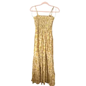 URBAN‎ OUTFITTERS Athena Floral Smocked Maxi Dress Yellow Small thumbnail 3