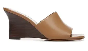 VINCE Pia Leather Wedge Sandals - Tan Size 9 thumbnail 1
