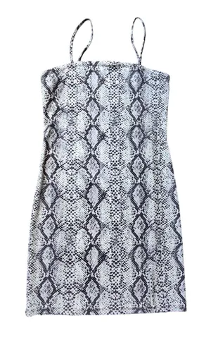 Garage Snakeskin Bodycon Party Dress Y2K Black White Animal Print Bikercore M‎ thumbnail 1
