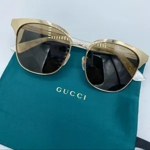 GUCCI Endura Gold 55mm Clubmaster Cat Eye Sunglasses NEW thumbnail 4