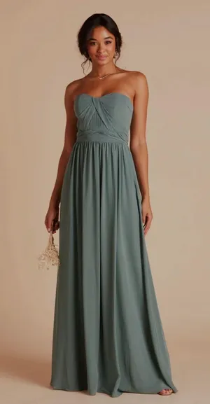 Birdy Grey Convertible Bridesmaid Dress Grace Chiffon Sea Glass thumbnail 10