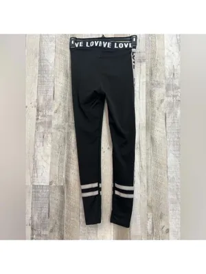 Women's S/M "LOVE" Black Leggings Yoga Activewear High Waist thumbnail 5