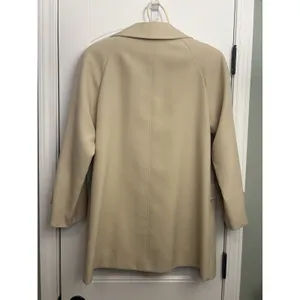 Vintage Beige Button Front Car Coat Women’s Classic Tailored Jacket With Pockets thumbnail 3