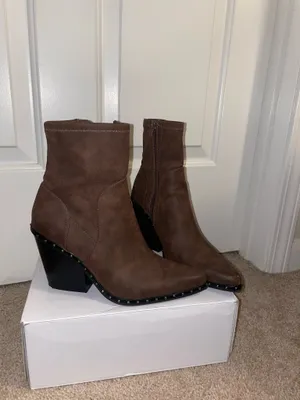 Charles by Charles David brown pointed toe ankle boots thumbnail 2