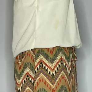 A'Gaci- Strapless Jumpsuit with Off White Top & Multicolor Patterned Pants thumbnail 5