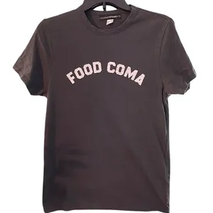 Lulusimon‎ Studio Food Coma Graphic Tee Charcoal Gray Cotton T-Shirt Small thumbnail 1