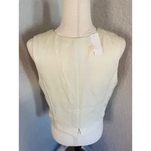 Madewell Satin Vest Top, Ivory/Cake‎ Batter, Size 10, NWT thumbnail 9