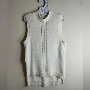 Aerie cream mock neck sweater vest size large NWT thumbnail 2