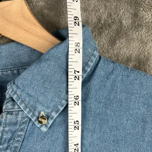 Port Authority Fiesta Graphic Denim Button Up Shirt Size L Long Sleeve Cowboy thumbnail 7