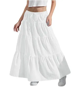 Amazon- White Tiered Maxi Skirt Size M thumbnail 1
