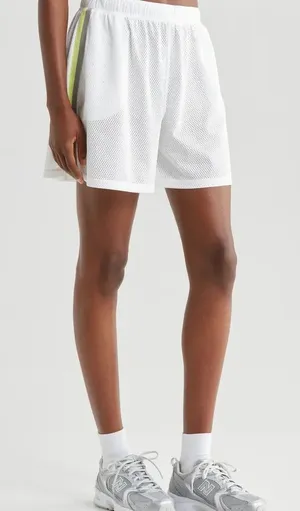 NWT Free People Movement When In Venice Mesh Shorts Small White Combo thumbnail 1
