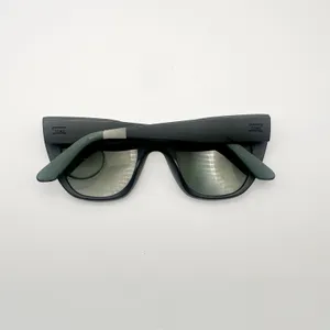 Toms Traveler Collection Sydney Matte Black Cat Eye Green Lenses Sunglasses thumbnail 6