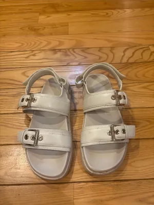 Madden Girl Size 6.5 Bone-White Double Buckle Sandals thumbnail 2