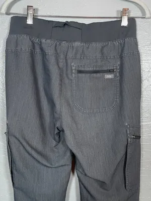 Figs Women S Graphite Gray Kuaro Cargo Scrub Pants Pockets Yoga Waistband thumbnail 6