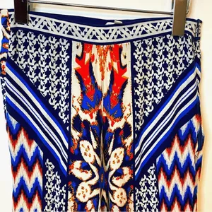 Jealous Tomato Boho Print Wide Leg High Rise Pants Womens Sz S Festival Tribal Aztec Patchwork thumbnail 3