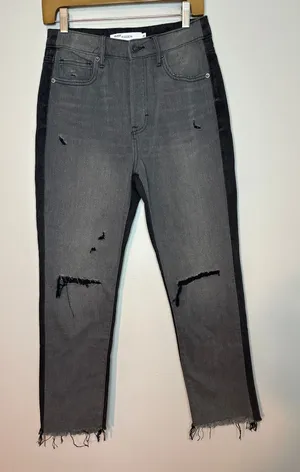 Hidden Jeans Tracey Straight Fit Black‎ Two Tone Raw Hem Size 26 HD1312ST Denim thumbnail 1