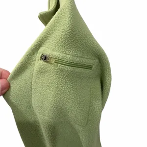 L.L. Bean Lime Green quarter-zip fleece pullover Sweater M Gorpcore Cabincore thumbnail 5