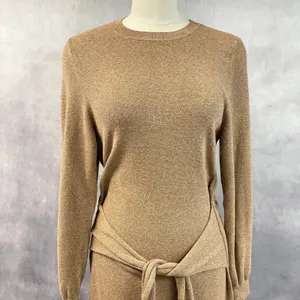 Rag And Bone Alnai Sweater Dress Size M Cotton Cashmere Tie Waist Quiet Luxury thumbnail 4