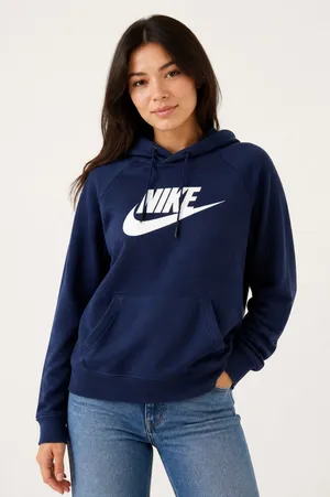 Nike Navy Blue Classic Hoodie Sweatshirt S thumbnail 1