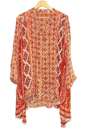 Soft Surroundings Boho Lightweight Blouse‎ Womens Large Hippie 70s Burnt Orange thumbnail 1