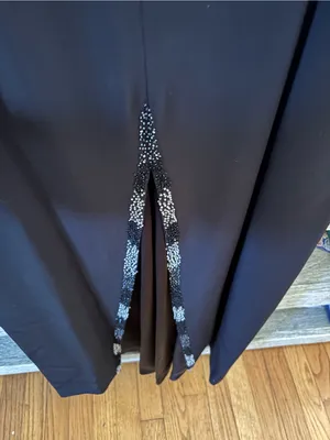 Classic Black Sleeveless Wedding Gown with Sparkle Trim thumbnail 7