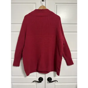 Free People Ottoman Slouchy Tunic Sweater Red Mock Neck‎ Ribbed Knit Small thumbnail 8