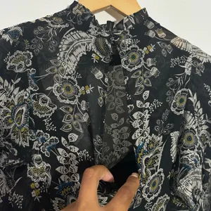 Bailey 44 Viola Floral Ruffle Chiffon Mini Dress Black Multi Size 6 Feminine‎ thumbnail 9