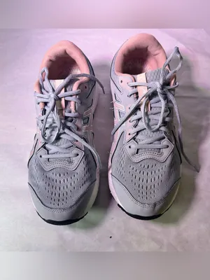 ASICS Women's Gray and Light Pink Athletic Running Shoe thumbnail 5