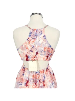 Fanco Cutout Tiered Sleeveless Maxi Dress Resortwear Pink Purple Size Medium NWT thumbnail 5