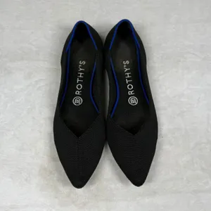 Rothys The Point Black Pointed Toe Flats Womens 8 Sustainable Washable Shoes thumbnail 3