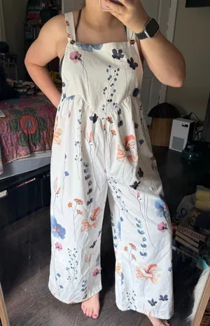 Women’s Small Patterned Overalls Jumpsuit thumbnail 1
