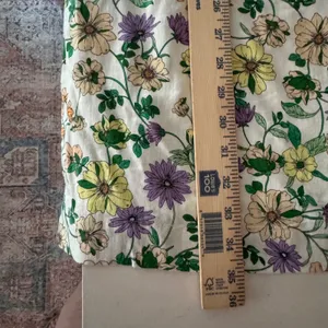 NWT Loft Floral Linen Blend Puff Sleeve Shift Mini Dress 12 Boho Western Chic thumbnail 7
