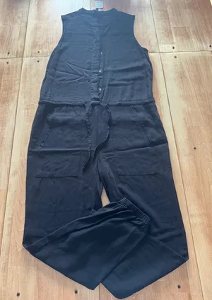 Black Sleeveless Utility‎ Jumpsuit Pants Style RS0R120 Size XS thumbnail 1