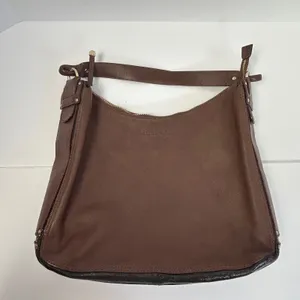 Kate Spade New‎ York Leather Hobo Shoulder Bag Purse Brown Gold Tone Hardware thumbnail 8