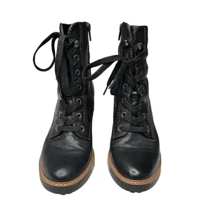 Naturalizer Callie Black Leather Lace Up Block Heel Boots 6.5 thumbnail 2