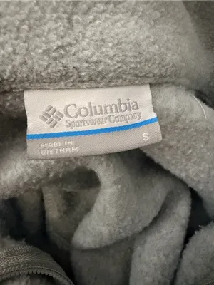 Columbia Light Gray Full-Zip Teddy Fleece Jacket thumbnail 2