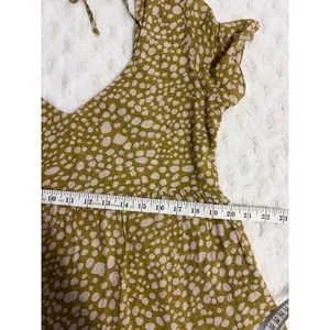 Show Me Your Mumu Chartreuse Yellow Dotted Back Tie Babydoll Boho Mini Dress S thumbnail 7