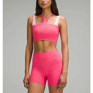 Lululemon Bend This V Reversible Sports Bra Medium Glaze Pink Pilates Yoga Gym thumbnail 2