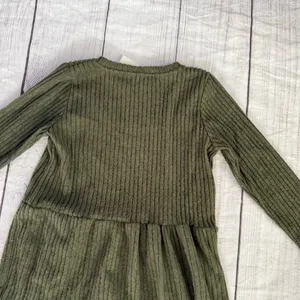 CENY Nordstrom Rack NWT size XS dark green tiered long sleeve A line dress thumbnail 12
