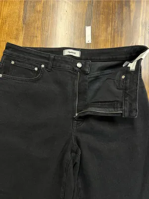 Madewell The Curvy Wide-Leg Jean in Black Frost Super Stretch Size 33 NWT thumbnail 11