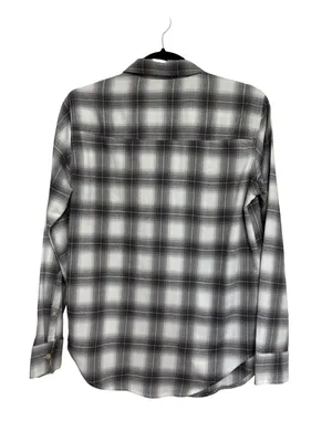 NEW Abercrombie Women’s Soft AF Button Down Flannel in Gray Plaid - Size XS thumbnail 2