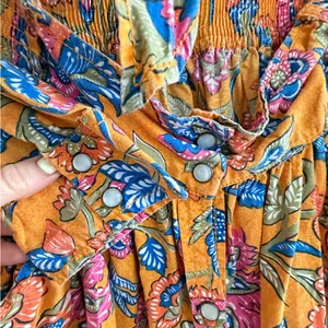 House of Harlow 1960 Yellow Floral Tie-Front Midi Dress thumbnail 6